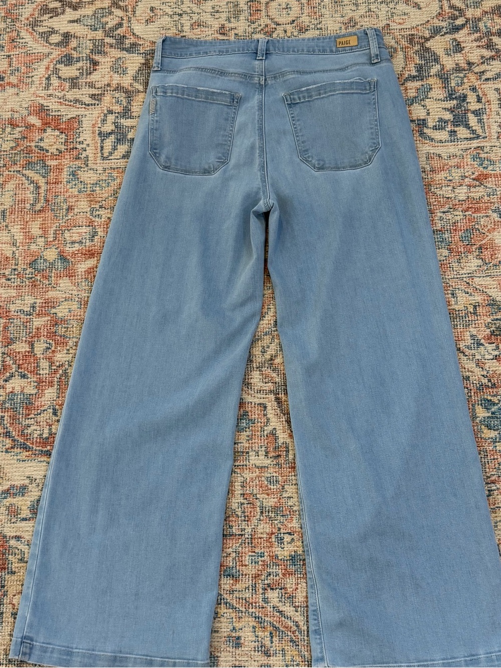 PAIGE Genesee Wide Leg Jeans 29 Ethel Light Wash High Rise Stretch Denim - Picture 4 of 14